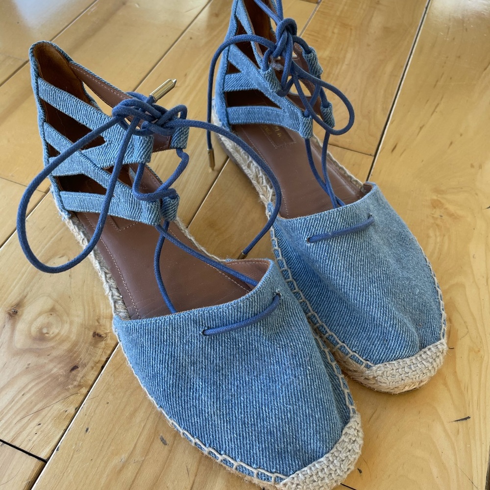 Aquazzura Denim Espadrille Sandals